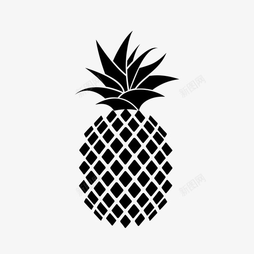 菠萝食用新鲜煮熟多汁或腌制的热带图标svg_新图网 https://ixintu.com 可食用水果 外形迷人的水果 有益健康 植物 热带 美味水果 菠萝 食品 食用新鲜煮熟多汁或腌制的