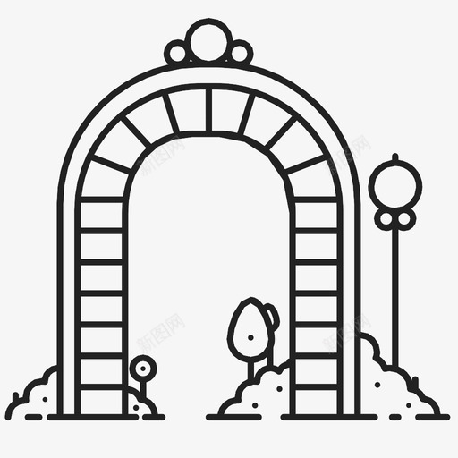 拱门粗体入口图标svg_新图网 https://ixintu.com 不 保留 入口 出售 拱门 粗体 花园 金色