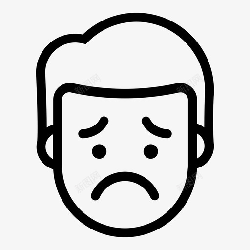 悲伤形象不快乐图标svg_新图网 https://ixintu.com 不快乐 形象 悲伤 男性情感