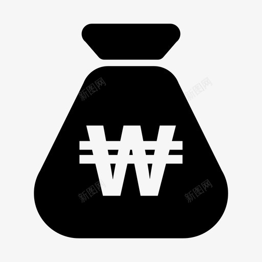 现金袋银行硬币图标svg_新图网 https://ixintu.com 交易 现金袋 硬币 货币 银行 韩元