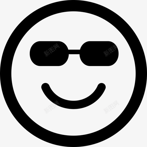 开心的笑脸表情带太阳镜界面情绪圆润图标svg_新图网 https://ixintu.com 开心的笑脸表情带太阳镜 情绪圆润 界面