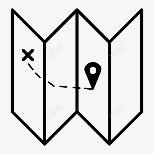 地图寻宝地点图标svg_新图网 https://ixintu.com gps 世界 信息 地图 地点 寻宝 导航 折页 方向