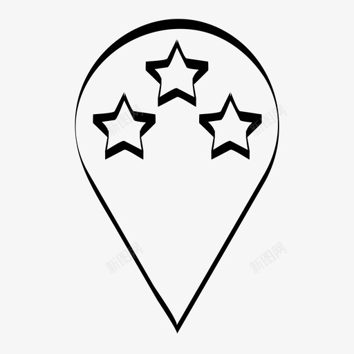 别针星地图针图标svg_新图网 https://ixintu.com 别针星 地图针