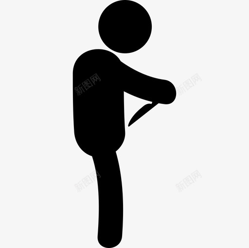 男人侧影用刀指着他的身体人讨厌的偶像图标svg_新图网 https://ixintu.com 人 男人侧影用刀指着他的身体 讨厌的偶像