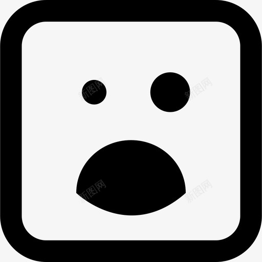 黑眼圈和张嘴表情符号方形脸界面情绪方块图标svg_新图网 https://ixintu.com 情绪方块 界面 黑眼圈和张嘴表情符号方形脸