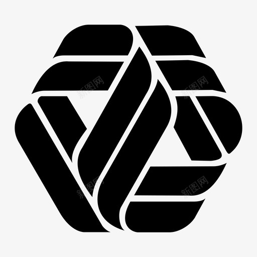 丝带图案头发图标svg_新图网 https://ixintu.com 丝带 六边形 固定 图案 头发 悬挂 领带