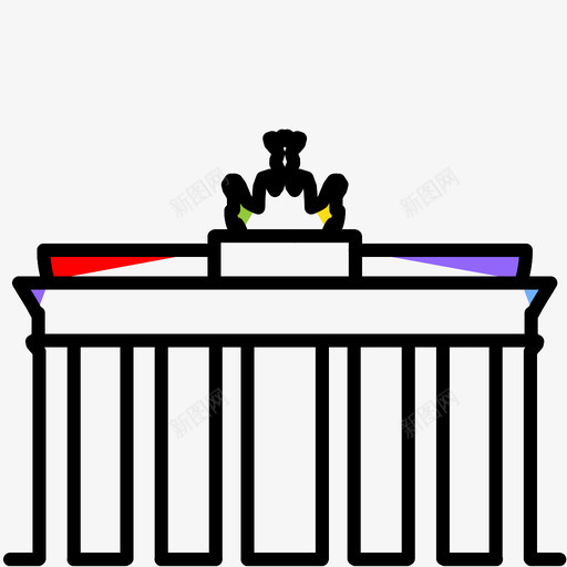 勃兰登堡门地标德国图标svg_新图网 https://ixintu.com 位置 入口 出口 勃兰登堡门 地标 德国 柏林 立柱