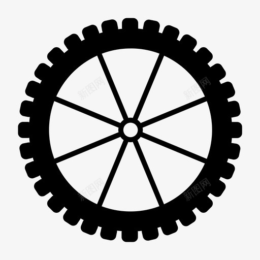 自行车轮胎运动轮辐图标svg_新图网 https://ixintu.com 山地自行车 户外 自行车轮胎 车轮 轮辋 轮辐 运动 齿轮