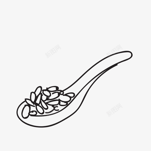一匙米饭图标svg_新图网 https://ixintu.com 一匙米饭