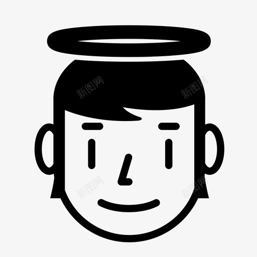 天真微笑鬓角图标svg_新图网 https://ixintu.com 光环 天使 天真 微笑 情感 情感男孩 男人 笑脸 表情符号 鬓角 黑发