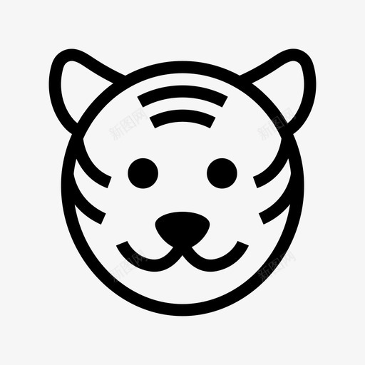 老虎非洲动物图标svg_新图网 https://ixintu.com 动物 动物和鸟类线图标 动物园 山猫 攀爬 猫 老虎 非洲