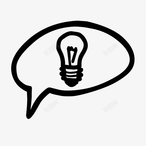 想法演讲实现图标svg_新图网 https://ixintu.com 实现 对话 思想泡泡 想法 泡泡 洞察力 演讲 灯泡 聊天 顿悟