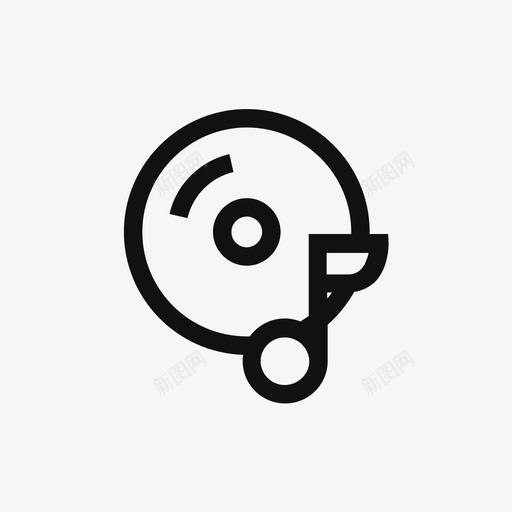 音乐唱片播放图标svg_新图网 https://ixintu.com cd 专辑 乙烯基 唱片 媒体 播放 老派 音乐