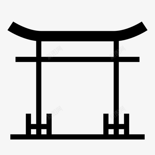 日本门寺庙结构图标svg_新图网 https://ixintu.com 古建筑 名胜古迹 地标 寺庙 建筑 日本门 神龛 结构 都灵