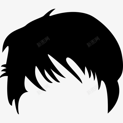 黑色短发造型造型发廊图标svg_新图网 https://ixintu.com 发廊 造型 黑色短发造型