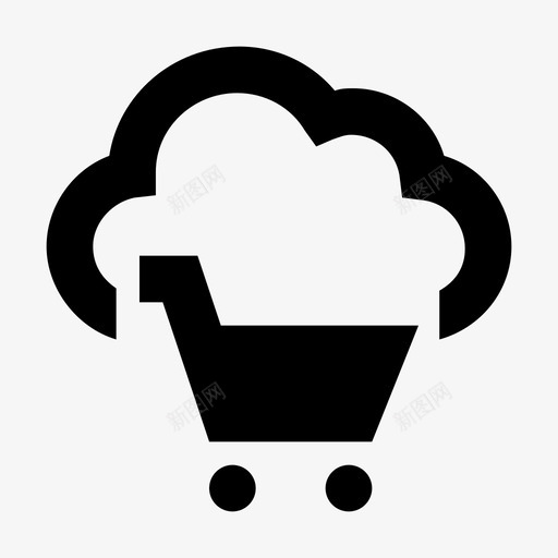 云购物购物车采购图标svg_新图网 https://ixintu.com 云数据技术材料设计图标 云计算 云购物 交易 在线商店 在线购物 电子商务 订单 购物车 送货 采购