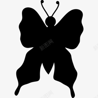 蝴蝶俯视黑色剪影动物蝴蝶图标图标
