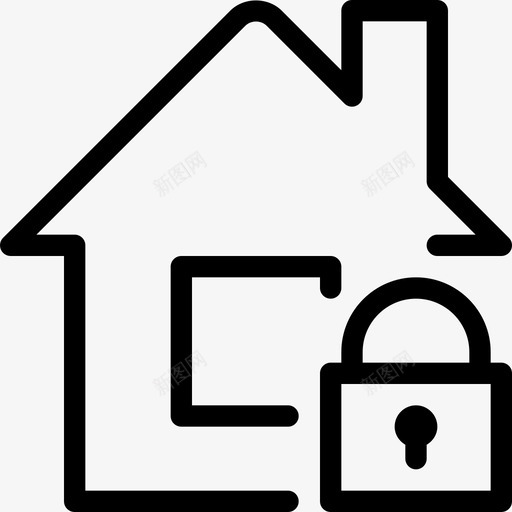 安全屋否粗体图标svg_新图网 https://ixintu.com 保护 保留 出售 否 安全 安全屋 建筑 房地产线图标 粗体 黄金