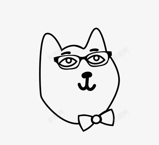 猫标志标记图标svg_新图网 https://ixintu.com 信号 动物 另一个 支票 标志 标记 猫 看 眼镜 领结