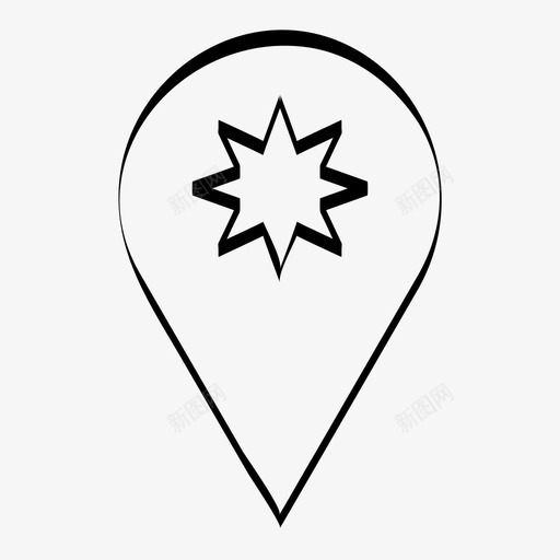 别针星地图针图标svg_新图网 https://ixintu.com 别针星 地图针