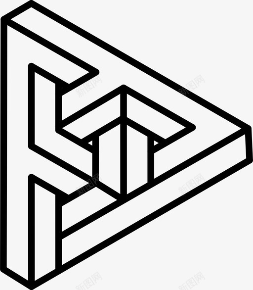 不可能的形状技巧幻觉图标svg_新图网 https://ixintu.com 三角形 不可能的形状 光学错觉图标 几何 图形 图形分割 幻觉 技巧 绘图