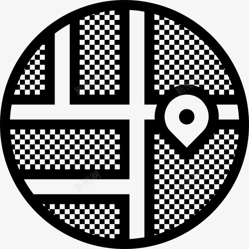 地图方向这里图标svg_新图网 https://ixintu.com 位置 地图 地点 大头针 方向 标签 街道图纸 这里 道路