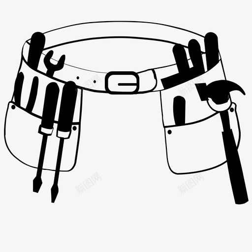 工具带商人工具图标svg_新图网 https://ixintu.com 仓库 口袋 商人 工人 工具 工具带 把手 支架