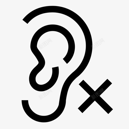 聋哑音量手语图标svg_新图网 https://ixintu.com 助听器 安静 忽视 手语 无听力 残疾 耳朵 聋哑 防噪音 音量