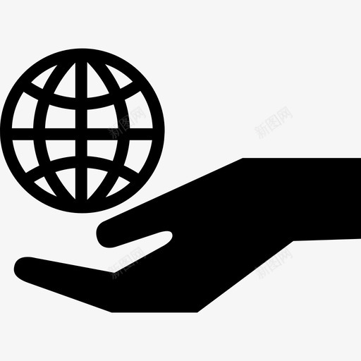 一只手上的行星网格的生态符号生态主义图标svg_新图网 https://ixintu.com 一只手上的行星网格的生态符号 生态主义