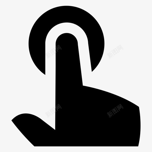 轻触触摸响应图标svg_新图网 https://ixintu.com 动作 响应 工作 手势 按下 注意力 活动 移动 触摸 象形图 轻触