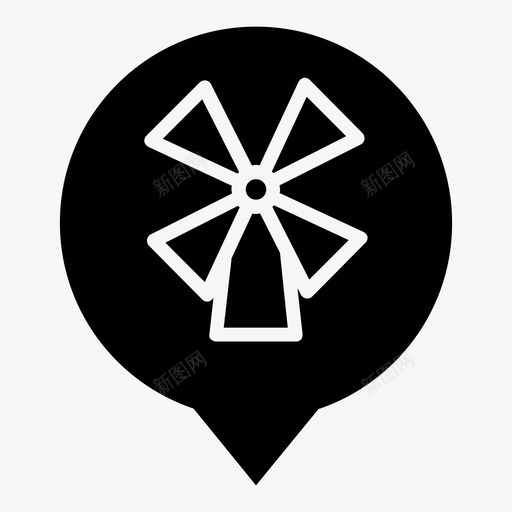 风车智能手机爆发图标svg_新图网 https://ixintu.com wsd地图标记 互联网 地图 地震 放牧 智能手机 标记 爆发 荷兰 风车