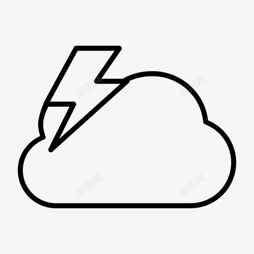 暴风云闪电电力图标svg_新图网 https://ixintu.com 不祥 多雨 天气稀薄 季节 暴风云 漆黑 潮湿 电力 闪电 雷声 黑暗的天空