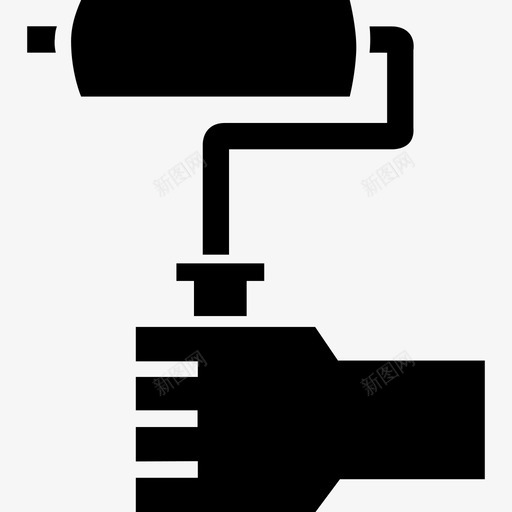画家的手拿着油漆辊工具和器具建筑行业图标svg_新图网 https://ixintu.com 工具和器具 建筑行业 画家的手拿着油漆辊