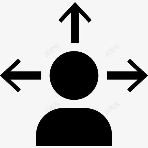 男人拿着箭往不同的方向交易图标svg_新图网 https://ixintu.com 交易 男人拿着箭往不同的方向