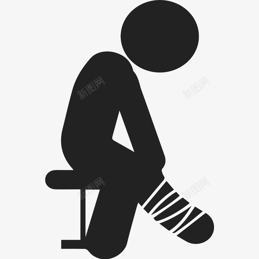 腿断了生病了图标svg_新图网 https://ixintu.com 生病了 腿断了