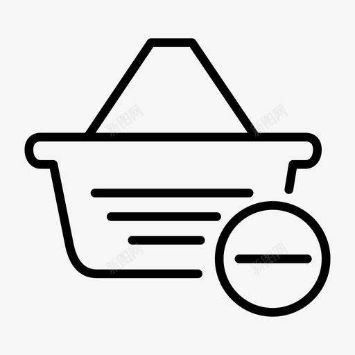从篮子中移除购物减号图标svg_新图网 https://ixintu.com 从篮子中移除 减号 删除 取出 容器 篮子删除 组 购物