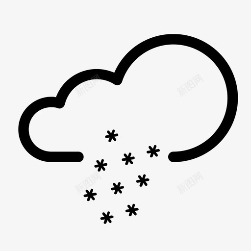 雪云寒冷图标svg_新图网 https://ixintu.com 下雪 云 冬季 天气 天气预报 寒冷 雪 雪花