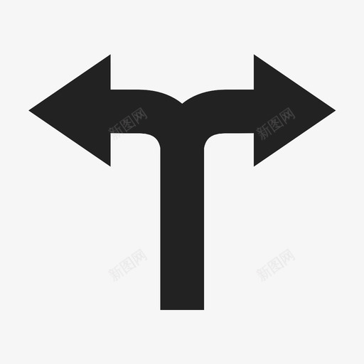 交叉口转弯道路图标svg_新图网 https://ixintu.com 交叉口 交叉路口 分叉路 方向 箭头 车道 转弯 道路