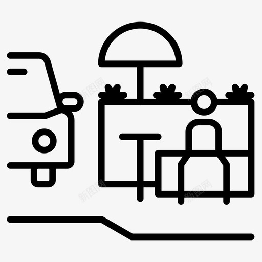 停车场行人安全街道家具图标svg_新图网 https://ixintu.com 位置 停车场 公共空间 区域 场所 完整街道 室外餐厅 展台 洛杉矶大道 空间 行人安全 街道家具