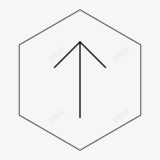向上箭头提升图标svg_新图网 https://ixintu.com 六边形 升级 升高 向上 增加 提升 更高 箭头