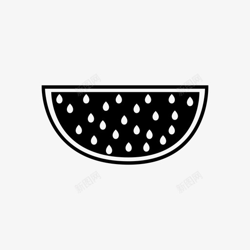 西瓜食用新鲜图标svg_新图网 https://ixintu.com 夏季 新鲜 果汁 水果 简单 粉色 花园 西瓜 食用