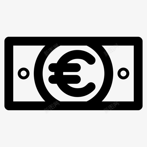 欧元纸币银行黑体图标svg_新图网 https://ixintu.com 欧元纸币 银行黑体