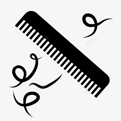 梳子展示件材料图标svg_新图网 https://ixintu.com 头发 展示件 工具 材料 梳子 物品 理发 理发店