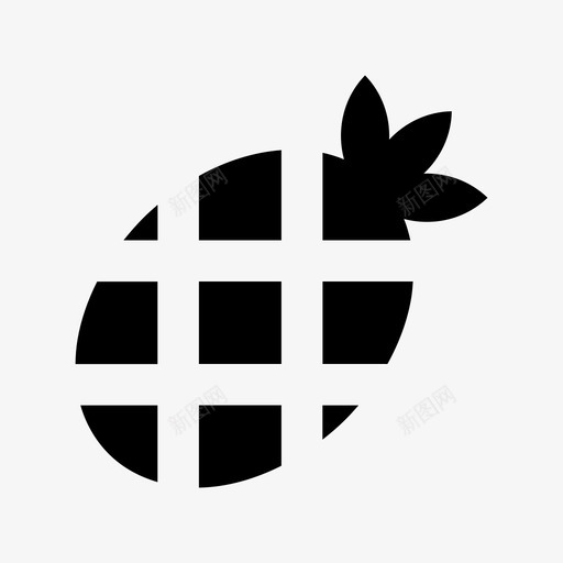 菠萝水果有机图标svg_新图网 https://ixintu.com 有机 水果 热带 甜味 科摩苏 菠萝 食品和饮料材料设计图标