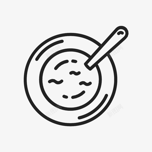 汤展示品盘子图标svg_新图网 https://ixintu.com 勺子 展示品 材料 汤 物品 盘子 碗 食物