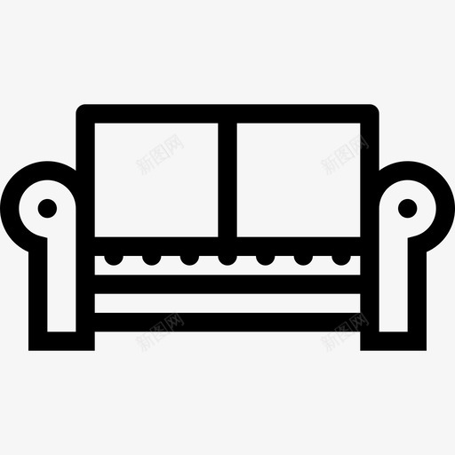 沙发爱情座椅室内图标svg_新图网 https://ixintu.com 室内 家 家具 家具轮廓2 日光床 沙发 沙发床 爱情座椅 装饰 长椅