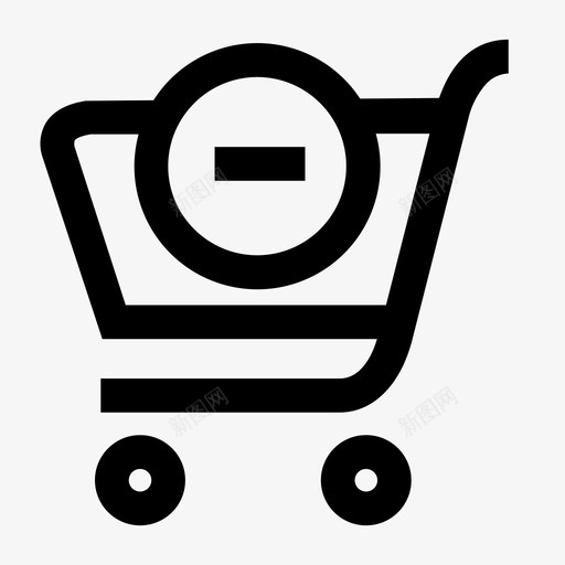 购物车轮子外卖图标svg_新图网 https://ixintu.com 不想要 不需要 减 减去商品 删除项目 外卖 购物电子商务 购物车 轮子