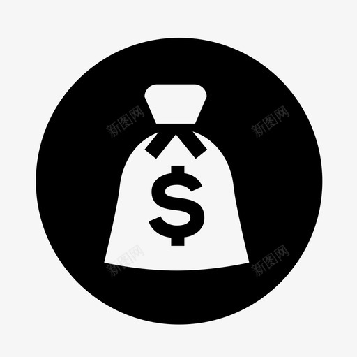 钱袋圆形实体轮廓购物电子商务图标集svg_新图网 https://ixintu.com 圆形实体轮廓购物电子商务图标集 钱袋