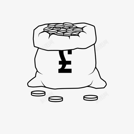 钱袋钱包存款图标svg_新图网 https://ixintu.com 储蓄 存款 现金 硬币 自动取款机 钱包 钱袋 银行