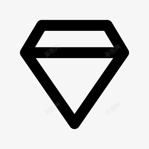 钻石商务和办公材料线图标svg_新图网 https://ixintu.com 商务和办公材料线图标 钻石